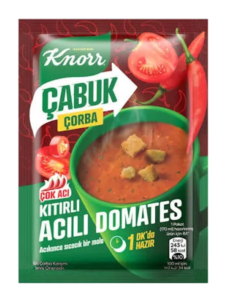 KNORR BARDAK KITIRLI ACI DOMATES ÇORBASI 22 GR.